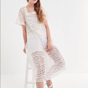 Urban Outfitters Fes Sheer Tie-Back Midi Dress S
